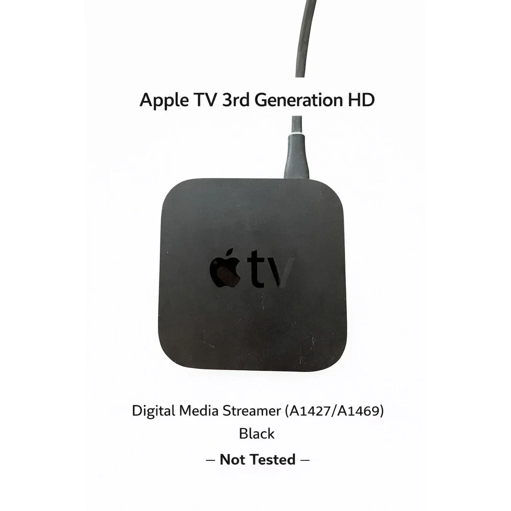 Apple TV 3rd Generation HD Digital Media Streamer Black A1427 A1469 Untested